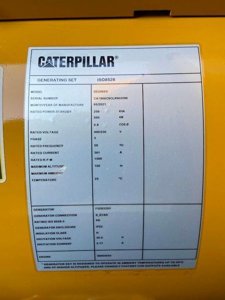 Caterpillar DE250E0 - C9 - Генератор 250 кВА - DPX-18019 2-258 фото