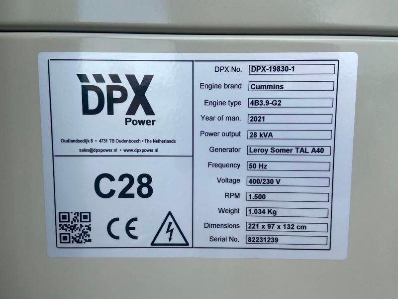 Cummins 4B3.9-G2 - Генератор 28 кВА - DPX-19830 2-218 фото