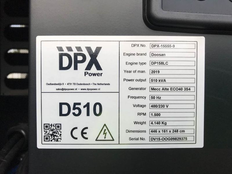 Двигатель Doosan DP158LC - Генератор 510 кВА - DPX-15555 2-269 фото