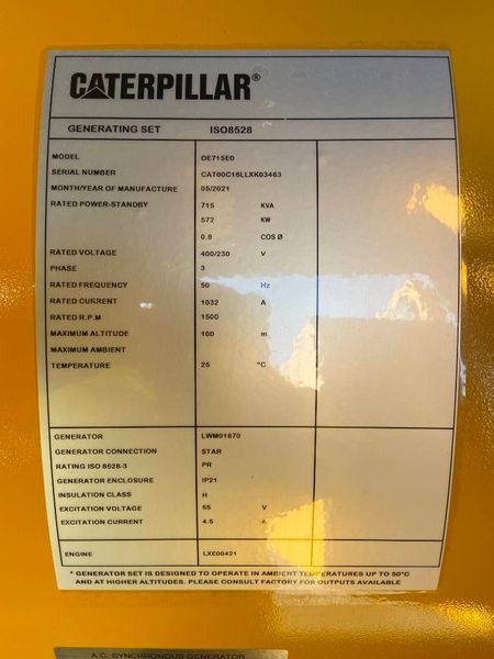 Caterpillar DE715E0 - C18 - Генератор 715 кВА - DPX-18030 2-271 фото