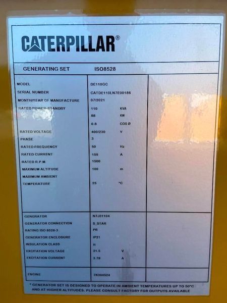 Caterpillar DE110GC &mdash; резервная генераторная установка мощностью 110 кВА 2-231 фото