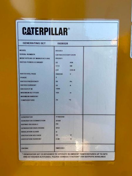 Caterpillar DE22E3 - Генератор 22 кВА - DPX-18003 2-210 фото