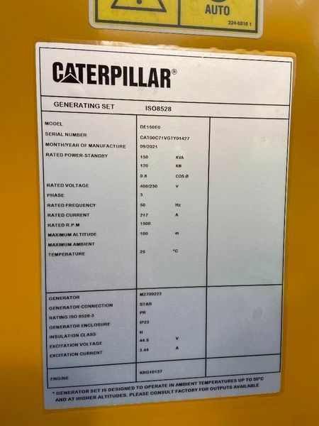 Caterpillar DE150E0 - Генератор 150 кВА - DPX-18016.1 2-238 фото
