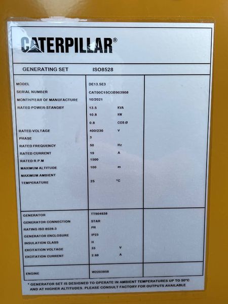 Caterpillar DE13.5E3 - Генератор 13,5 кВА - DPX-18001 2-202 фото