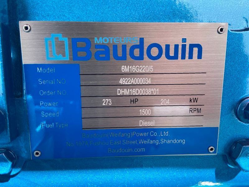 Baudouin 6M16G220/5 - Генератор 220 кВА - DPX-19871 2-252 фото