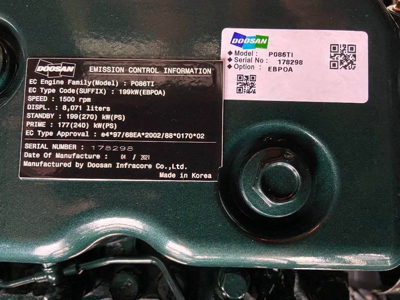 Doosan P086TI - Генератор 220 кВА - DPX-18860 2-253 фото