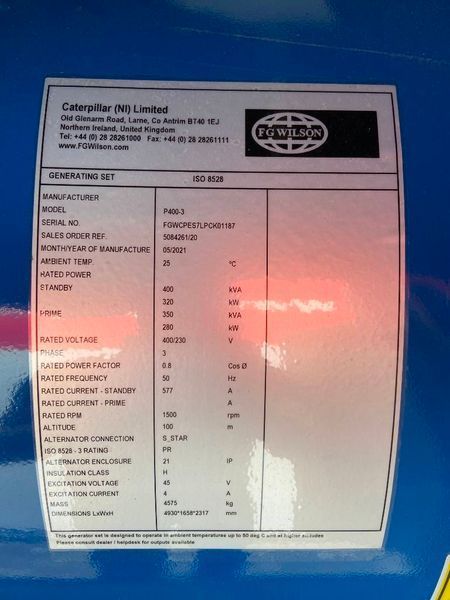 FG Wilson P400-3 - Perkins - Генераторная установка 400 кВА - DPX-16017 2-263 фото