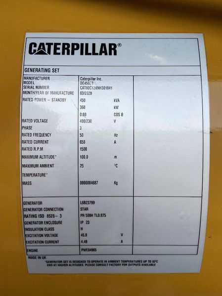 Caterpillar DE450E0 - C13 - Генератор 450 кВА - DPX-18024 2-266 фото